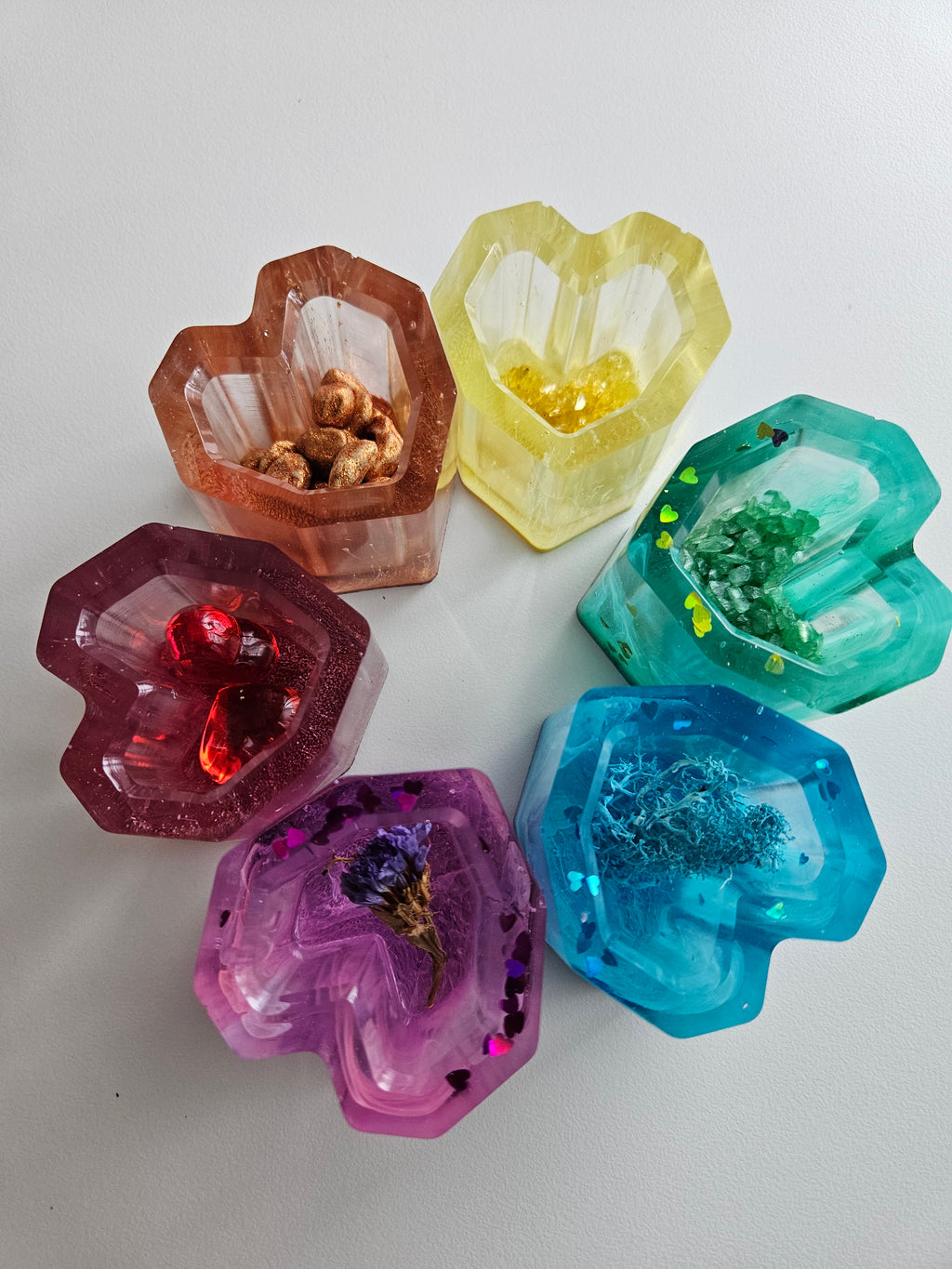 Rainbow Heart Cups